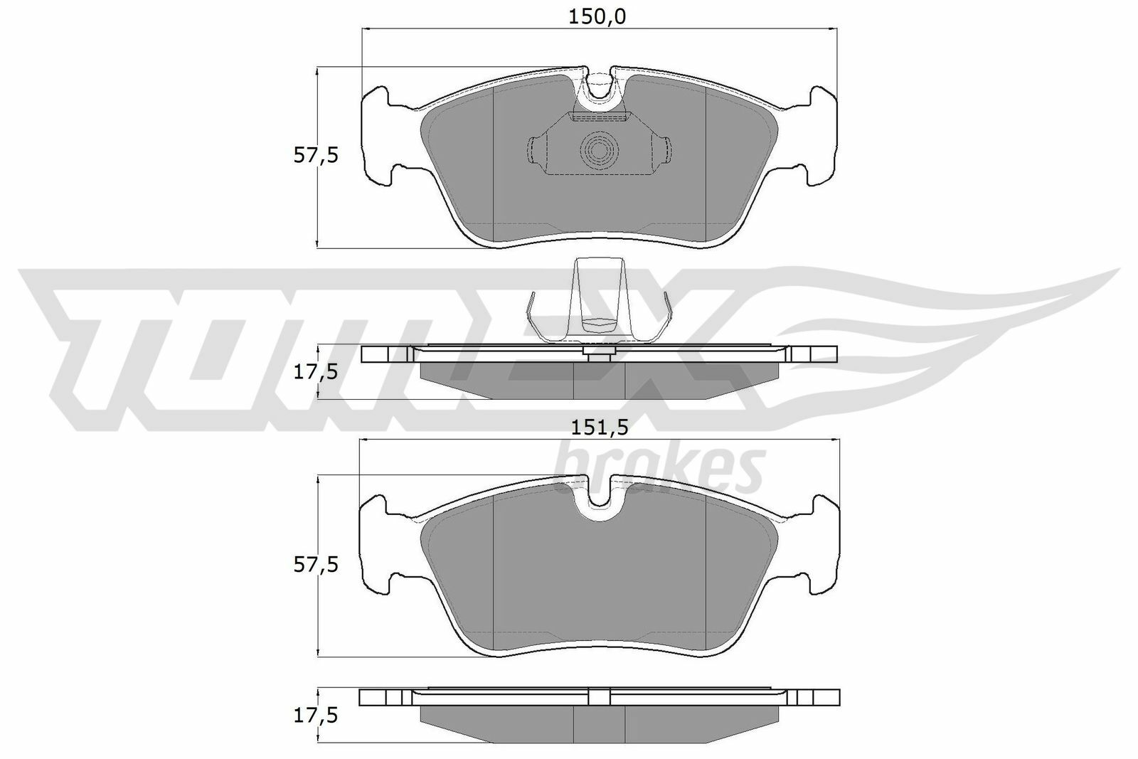 Sada brzdových destiček, kotoučová brzda TOMEX Brakes